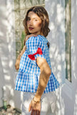 SO ME 4th Of July Gingham Ribbon Detail Short Sleeves Blouse  Style Ratio