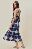 SO ME Abstract Print Smocked Bodice Tiered Lined Midi Dress  Style Ratio