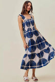 SO ME Abstract Print Smocked Bodice Tiered Lined Midi Dress  Style Ratio