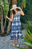SO ME Abstract Print Smocked Bodice Tiered Lined Midi Dress  Style Ratio