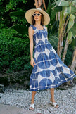 SO ME Abstract Print Smocked Bodice Tiered Lined Midi Dress  Style Ratio