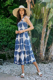 SO ME Abstract Print Smocked Bodice Tiered Lined Midi Dress  Style Ratio