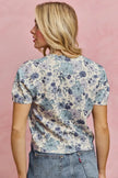 SO ME Floral Print Short Sleeves Sweater Knit Top  Style Ratio