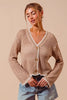 SO ME Open Knit Light Weight Sweater Cardigan With Contrast Wavy Scallop Edge  Style Ratio