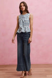 SO ME Plaid Sleeveless Ruffle Peplum Top  Style Ratio