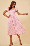 SO ME Polka Cotton Print Short Sleeves Midi Dress  Style Ratio