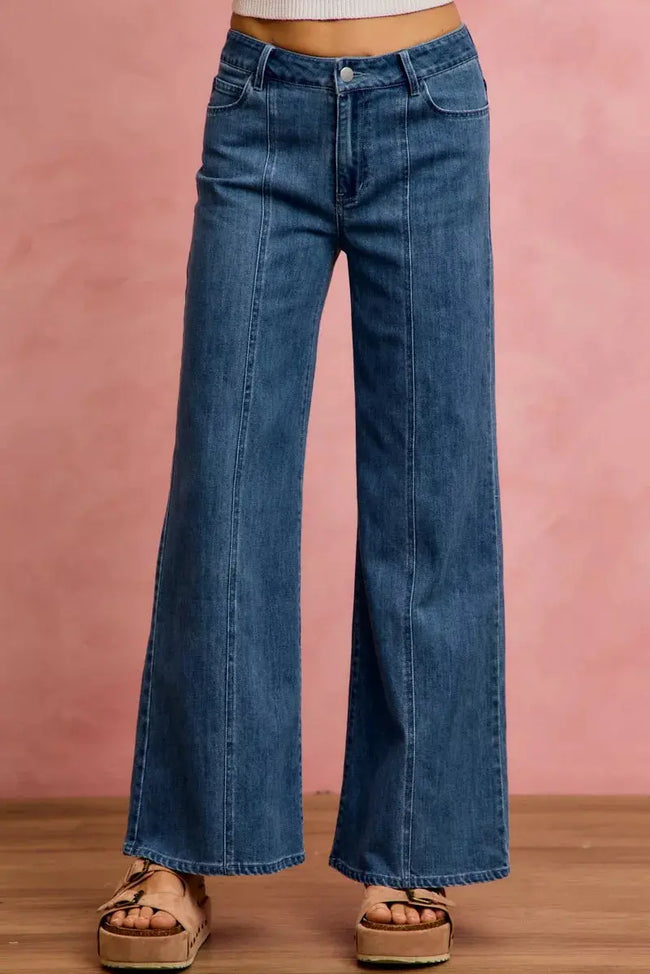 SO ME Seam Detail Mid Rise Stretch Denim Jeans  Style Ratio