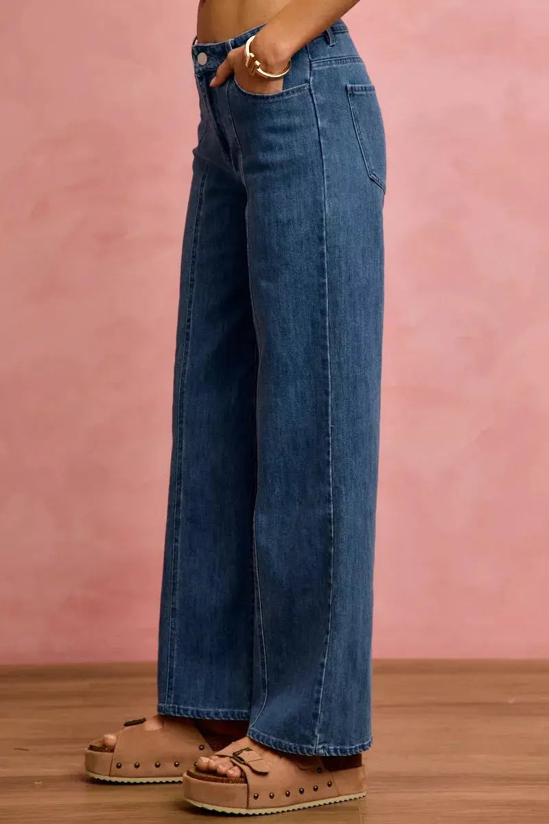 SO ME Seam Detail Mid Rise Stretch Denim Jeans  Style Ratio