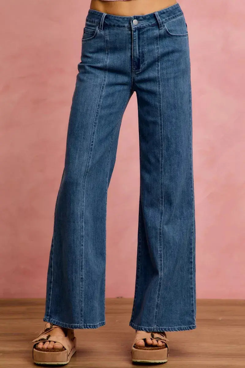 SO ME Seam Detail Mid Rise Stretch Denim Jeans  Style Ratio