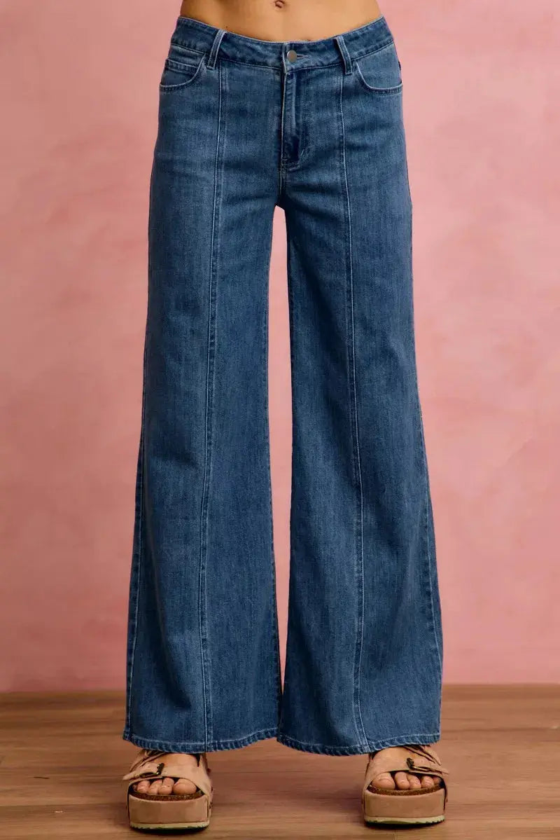 SO ME Seam Detail Mid Rise Stretch Denim Jeans  Style Ratio