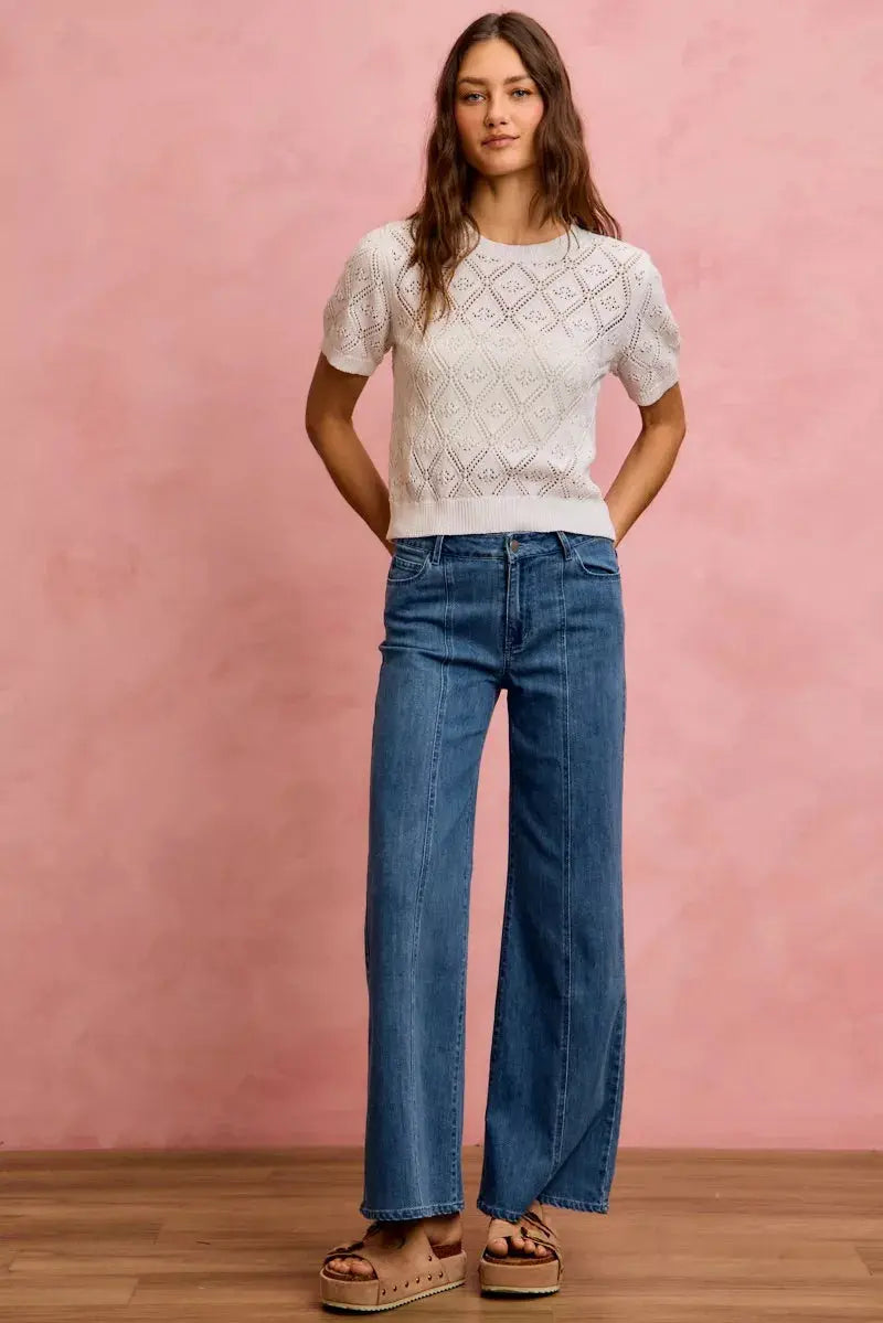 SO ME Seam Detail Mid Rise Stretch Denim Jeans  Style Ratio