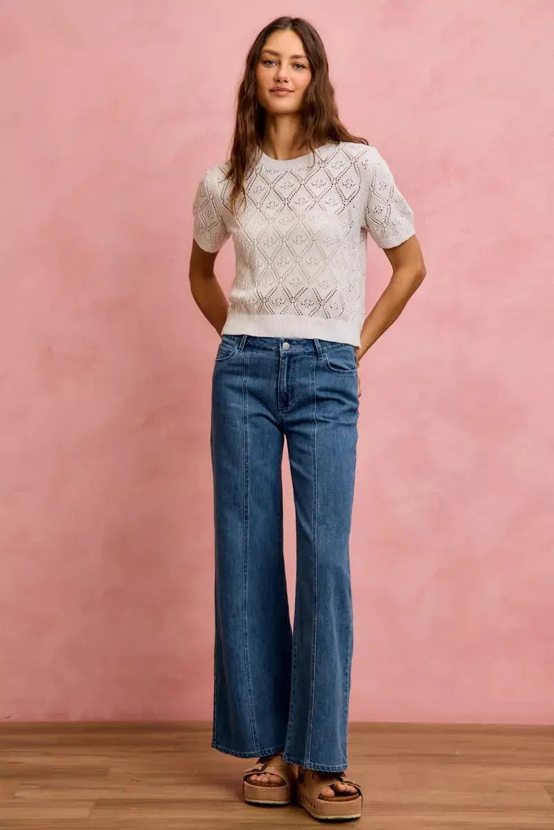 SO ME Seam Detail Mid Rise Stretch Denim Jeans  Style Ratio