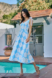 SO ME Shell Smocked Bodice Shoulder Tie Lined Midi Dress  Style Ratio