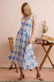 SO ME Shell Smocked Bodice Shoulder Tie Lined Midi Dress  Style Ratio