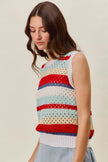 SO ME Tie Back Multi Stripe Sweater Knit Tank Top  Style Ratio