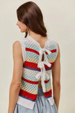 SO ME Tie Back Multi Stripe Sweater Knit Tank Top  Style Ratio