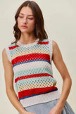 SO ME Tie Back Multi Stripe Sweater Knit Tank Top  Style Ratio