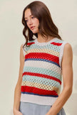 SO ME Tie Back Multi Stripe Sweater Knit Tank Top  Style Ratio