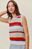 SO ME Tie Back Multi Stripe Sweater Knit Tank Top  Style Ratio
