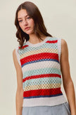 SO ME Tie Back Multi Stripe Sweater Knit Tank Top  Style Ratio