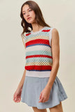 SO ME Tie Back Multi Stripe Sweater Knit Tank Top  Style Ratio