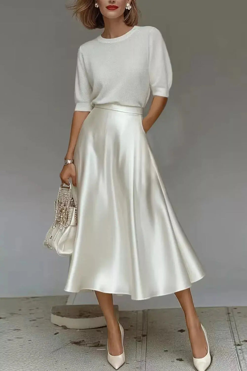 Satin A-Line Midi Skirt  Style Ratio