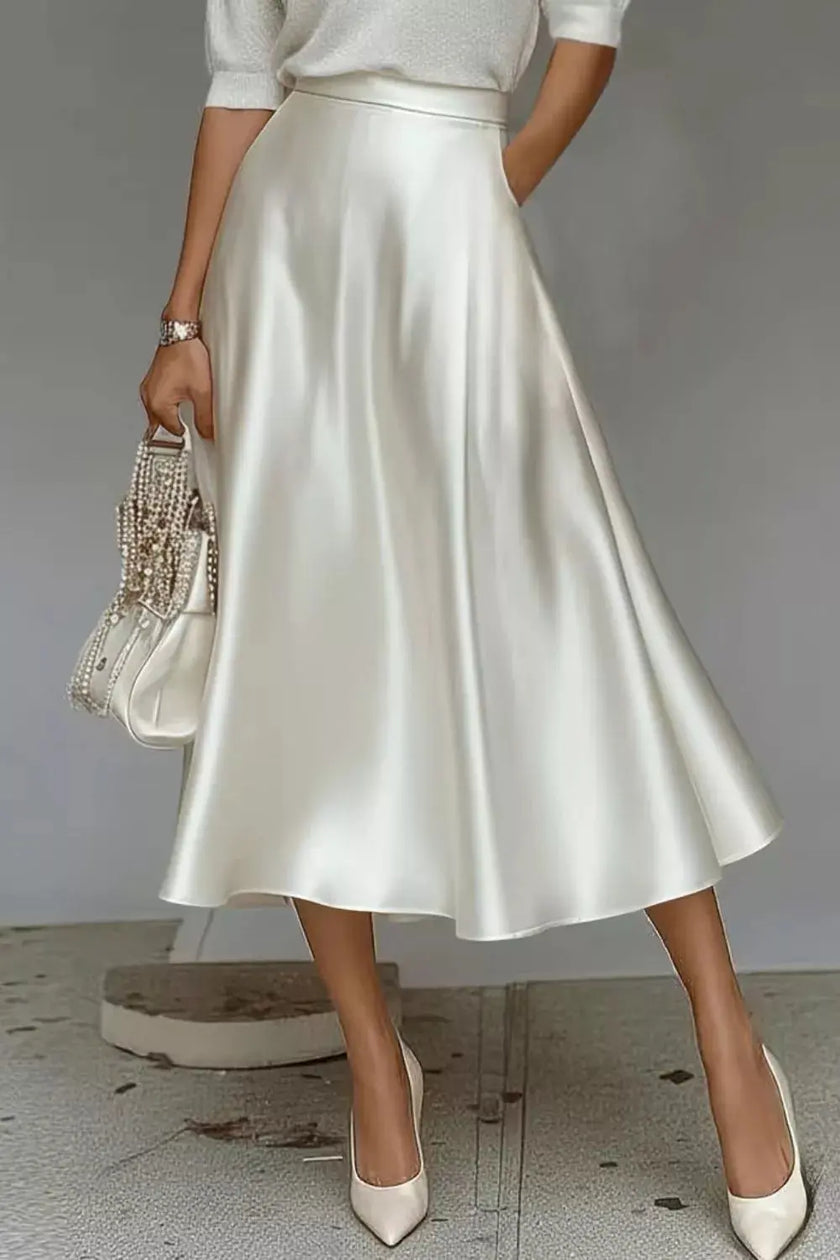 Satin A-Line Midi Skirt  Style Ratio