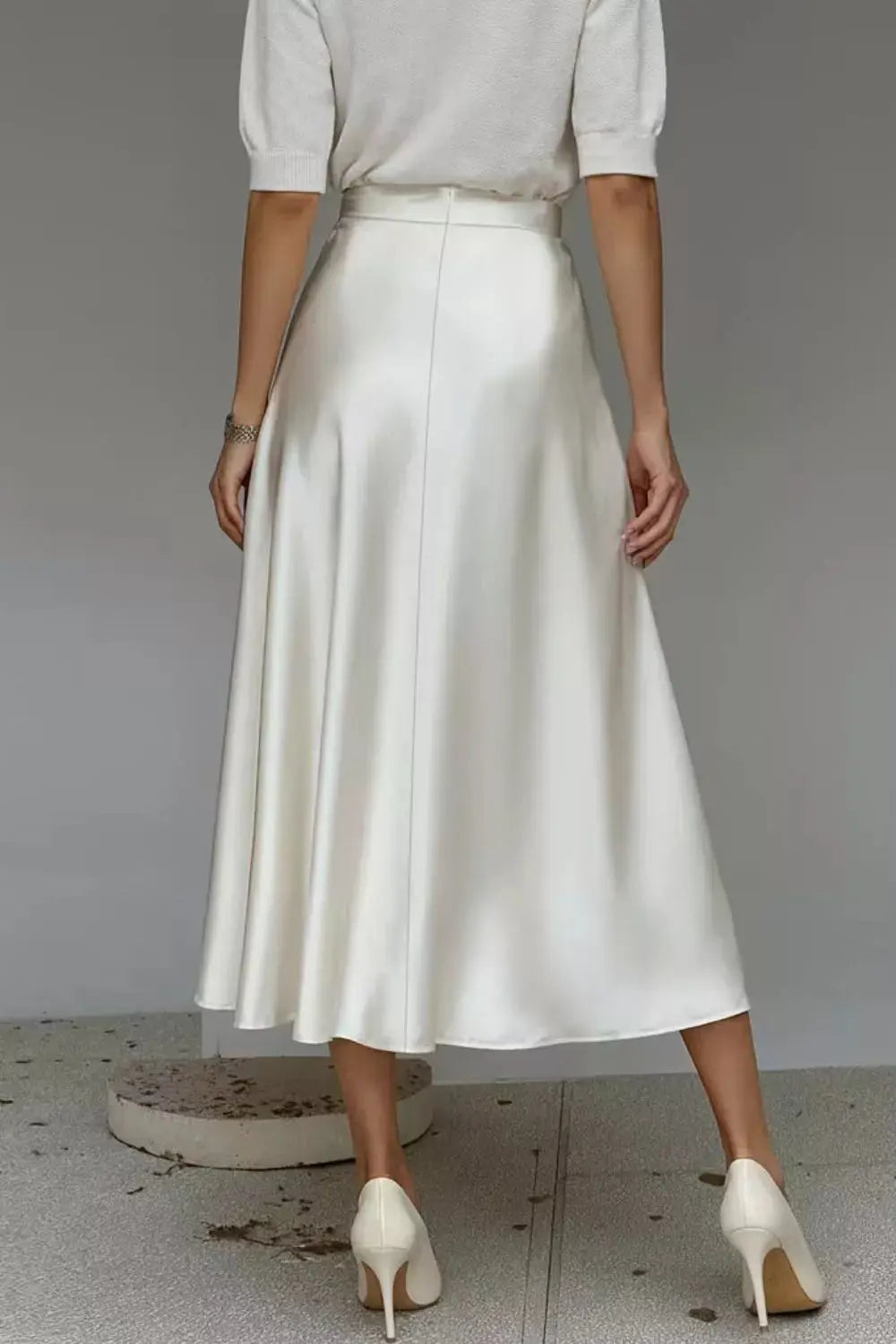 Satin A-Line Midi Skirt  Style Ratio