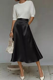 Satin A-Line Midi Skirt  Style Ratio