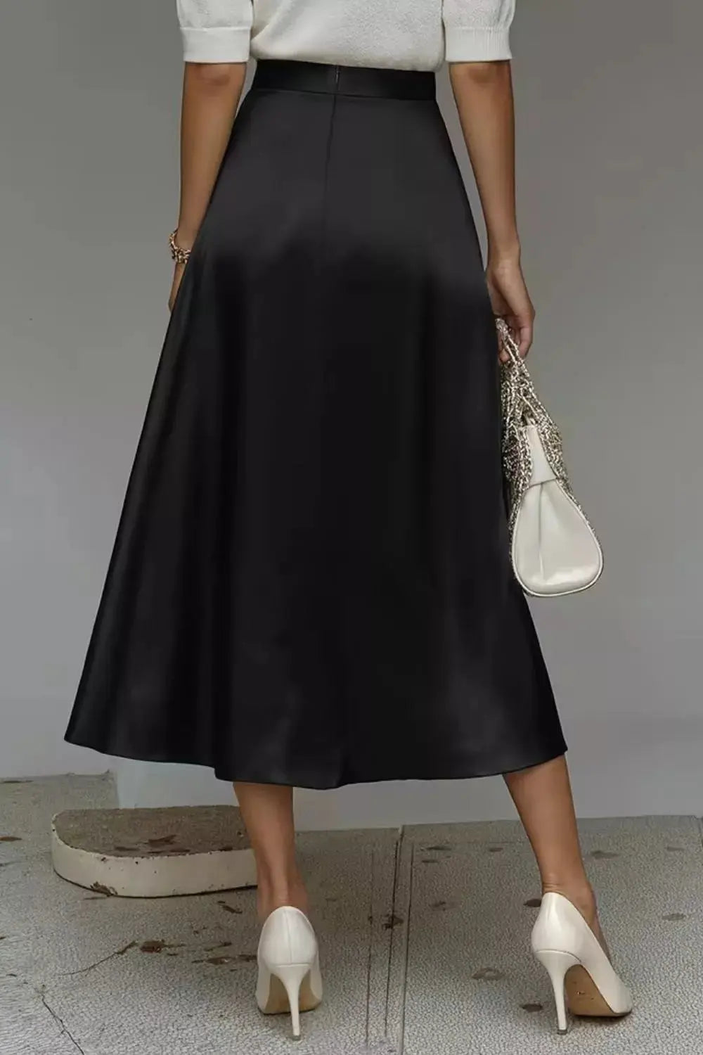 Satin A-Line Midi Skirt  Style Ratio