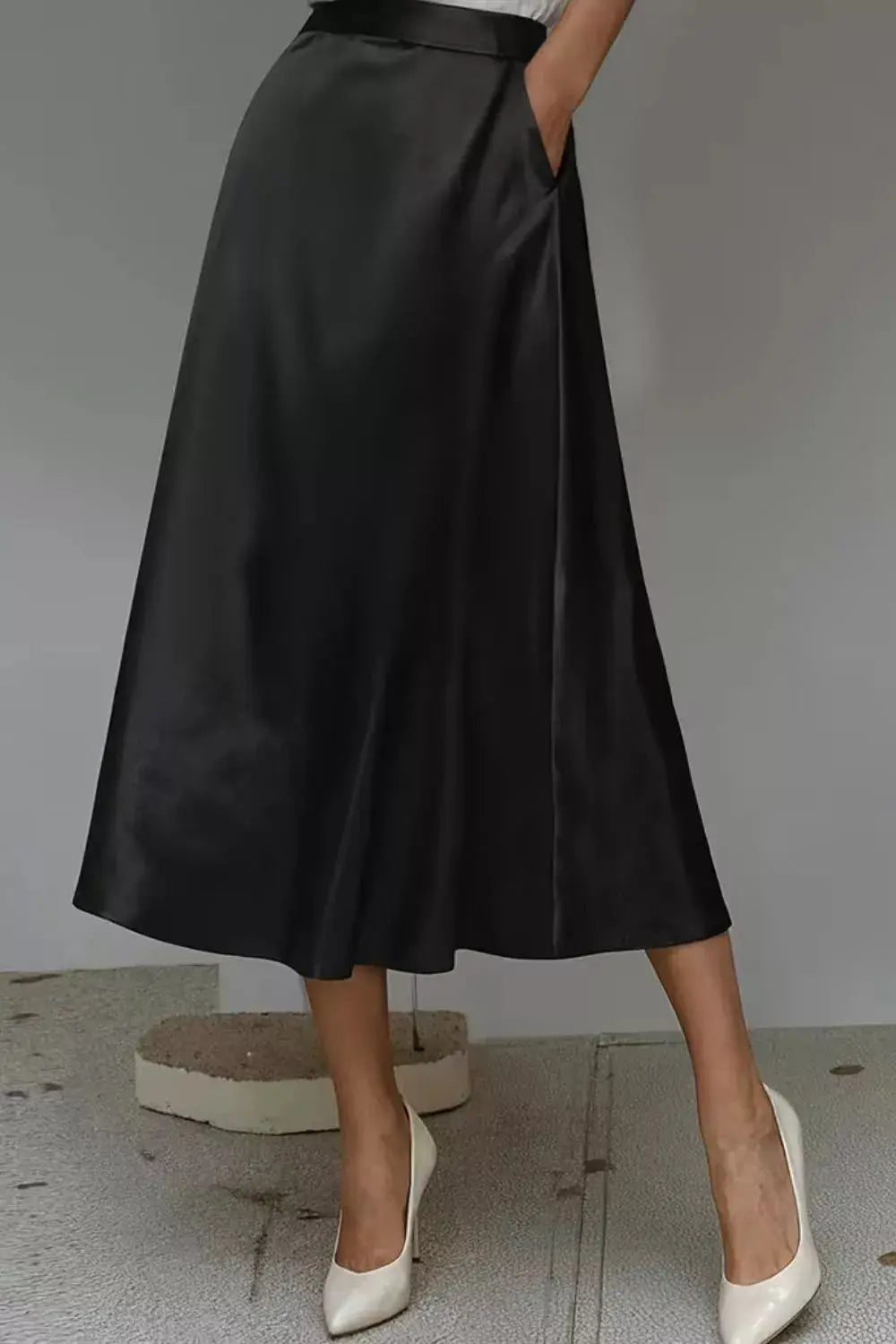 Satin A-Line Midi Skirt  Style Ratio