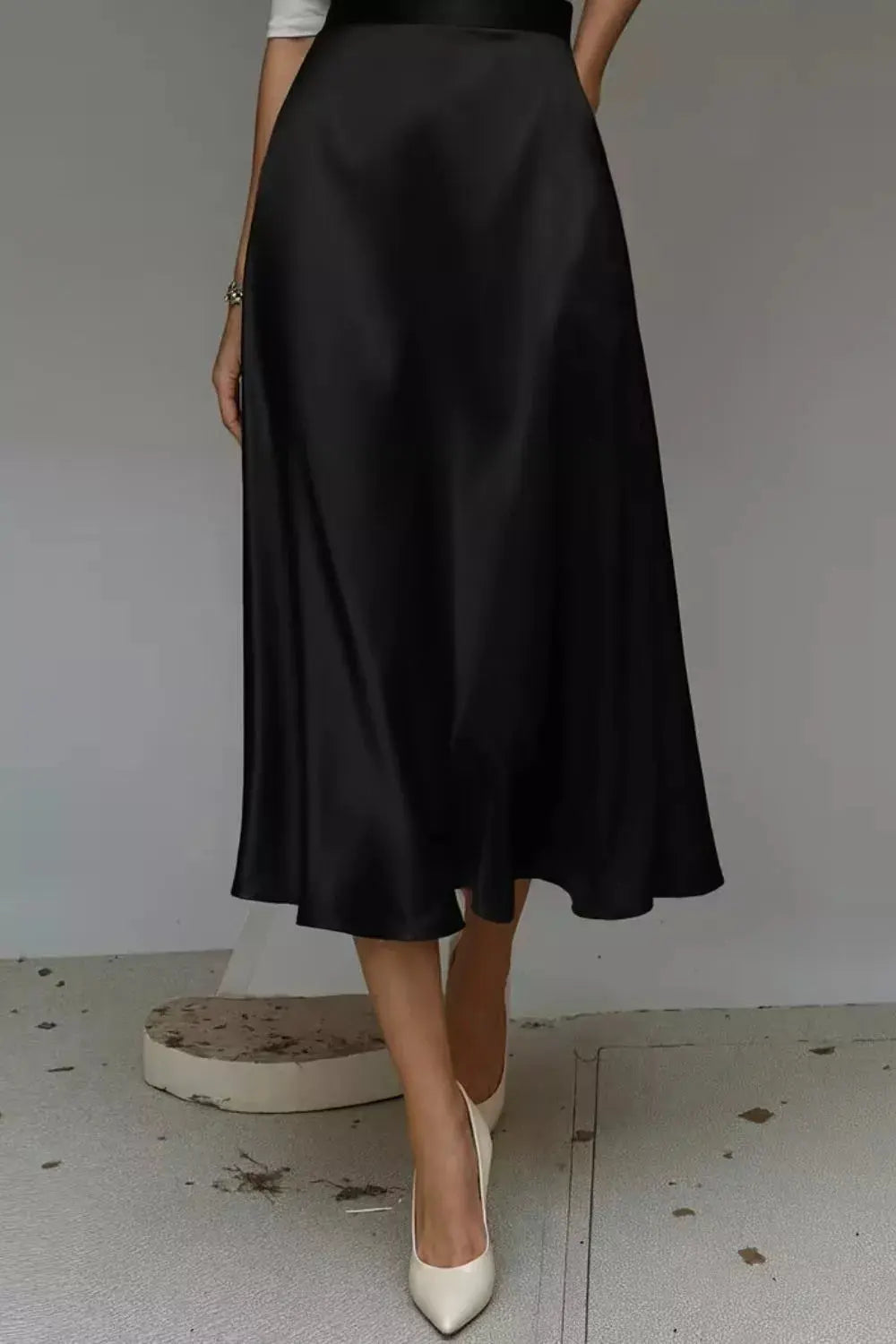 Satin A-Line Midi Skirt  Style Ratio