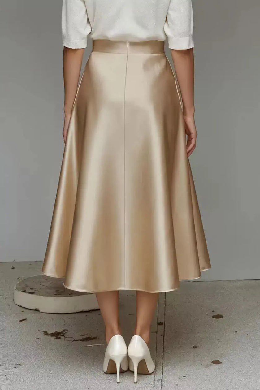 Satin A-Line Midi Skirt  Style Ratio