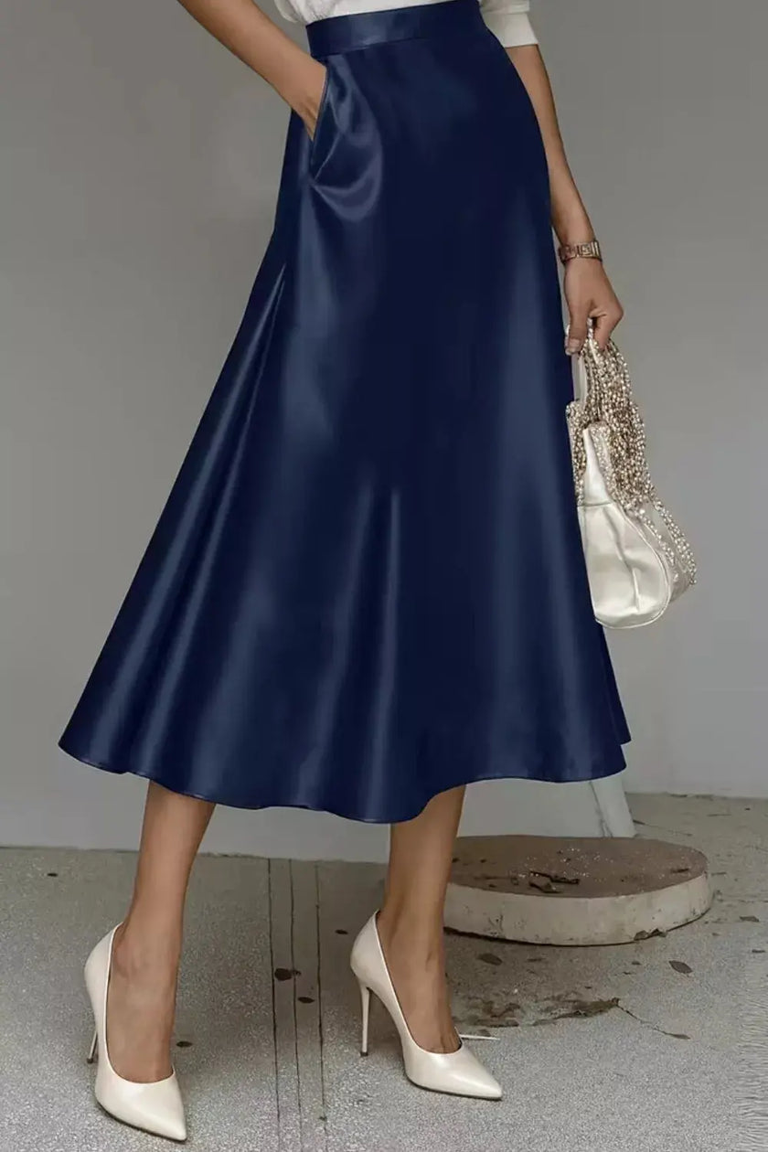 Satin A-Line Midi Skirt  Style Ratio