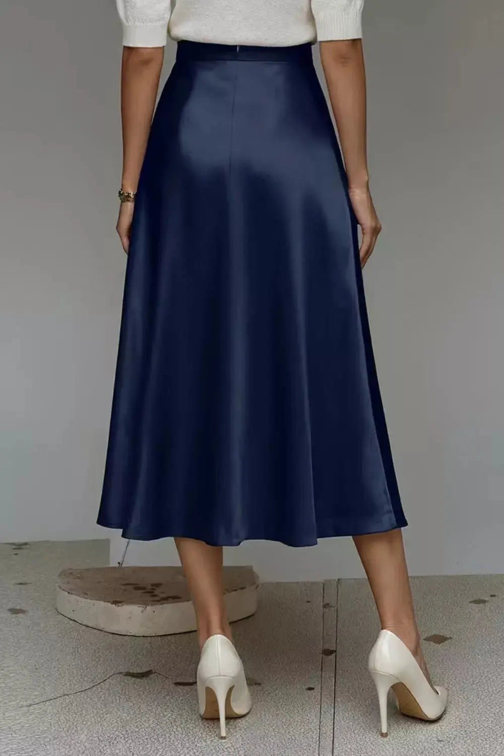 Satin A-Line Midi Skirt  Style Ratio