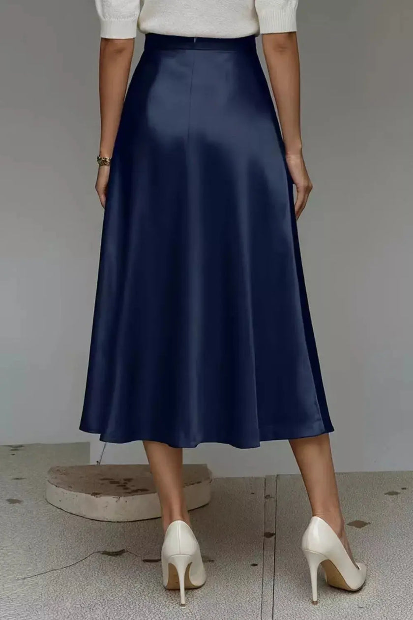 Satin A-Line Midi Skirt  Style Ratio