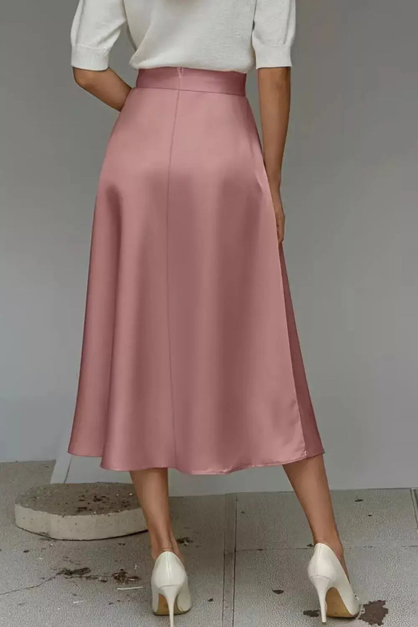 Satin A-Line Midi Skirt  Style Ratio