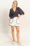 Scallop Trim High-waisted Shorts  Style Ratio