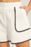Scallop Trim High-waisted Shorts  Style Ratio