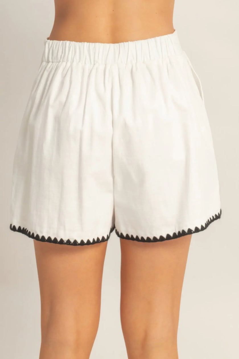 Scallop Trim High-waisted Shorts  Style Ratio
