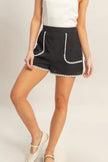 Scallop Trim High-waisted Shorts  Style Ratio