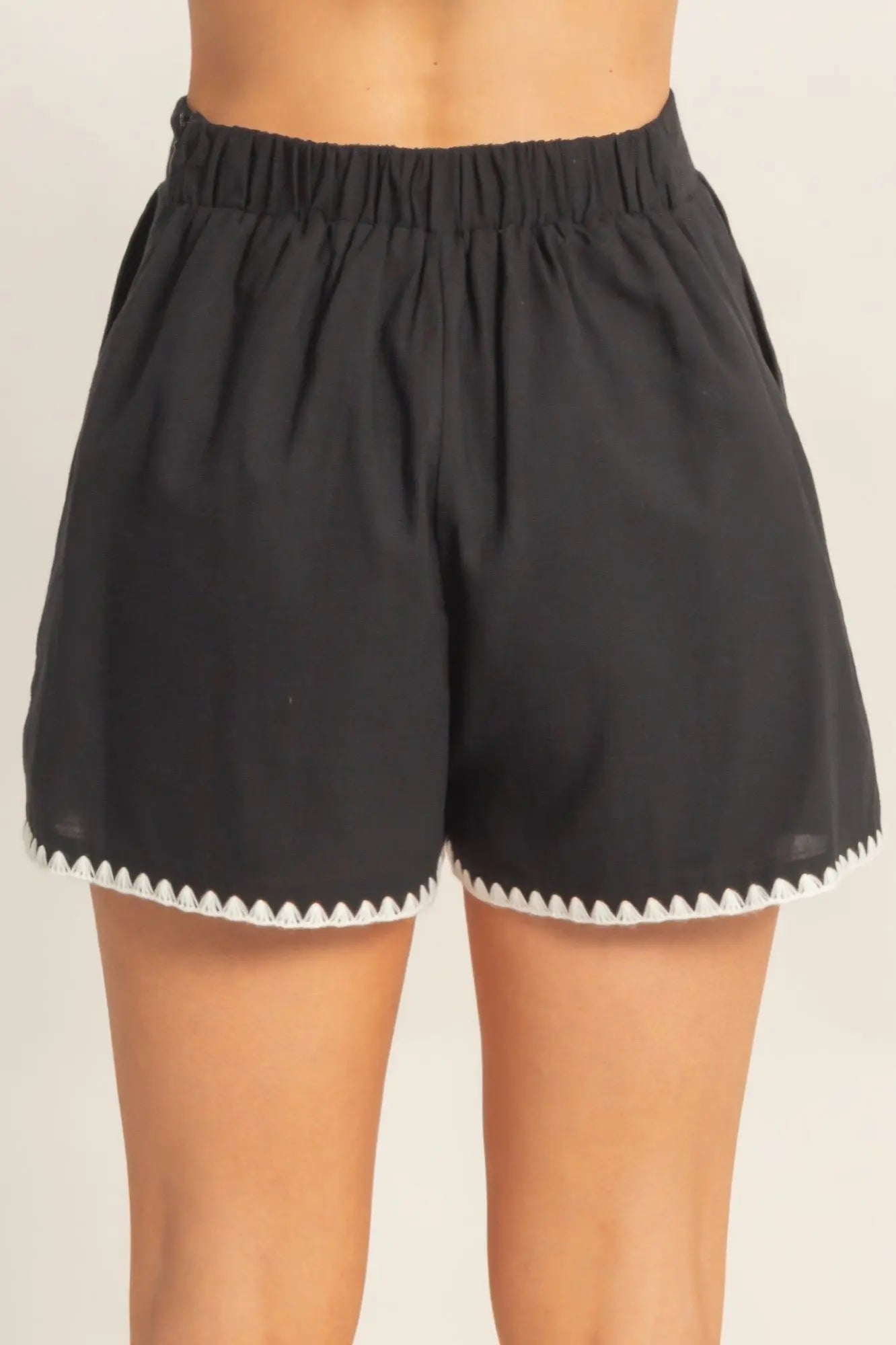 Scallop Trim High-waisted Shorts  Style Ratio