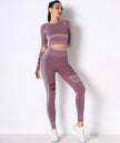 Seamless Long Sleeve Solid Yoga Set  Style Ratio