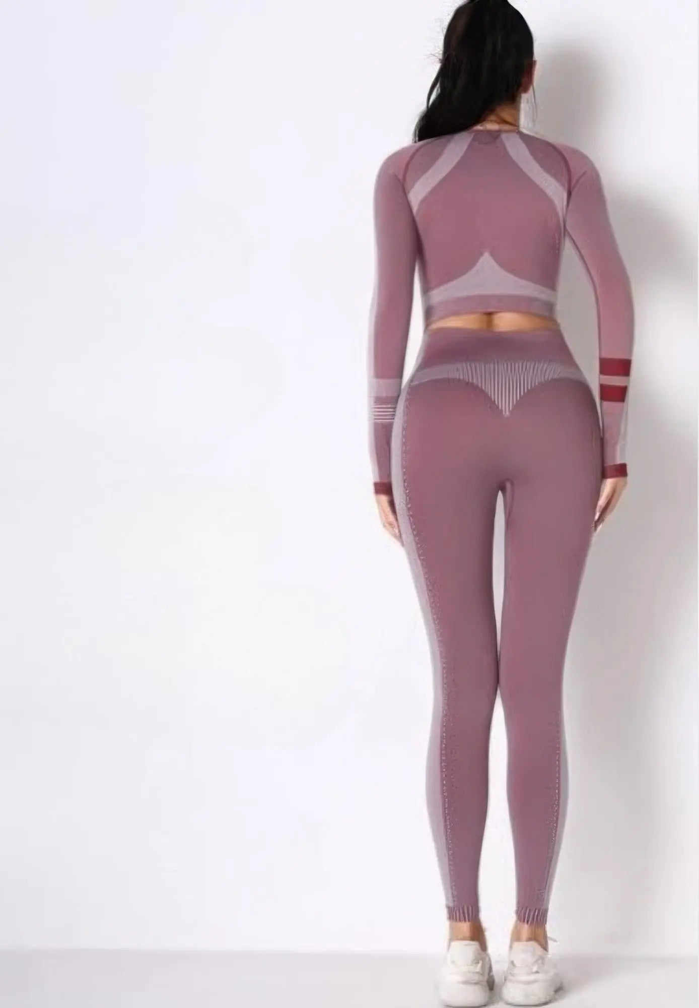 Seamless Long Sleeve Solid Yoga Set  Style Ratio