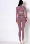 Seamless Long Sleeve Solid Yoga Set  Style Ratio