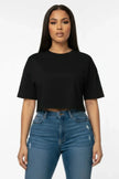 Short Sleeve Round Neck Basic Crop Top  Style Ratio