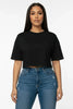 Short Sleeve Round Neck Basic Crop Top  Style Ratio