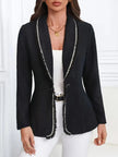 Single-Breasted Lapel Collar Blazer  Style Ratio