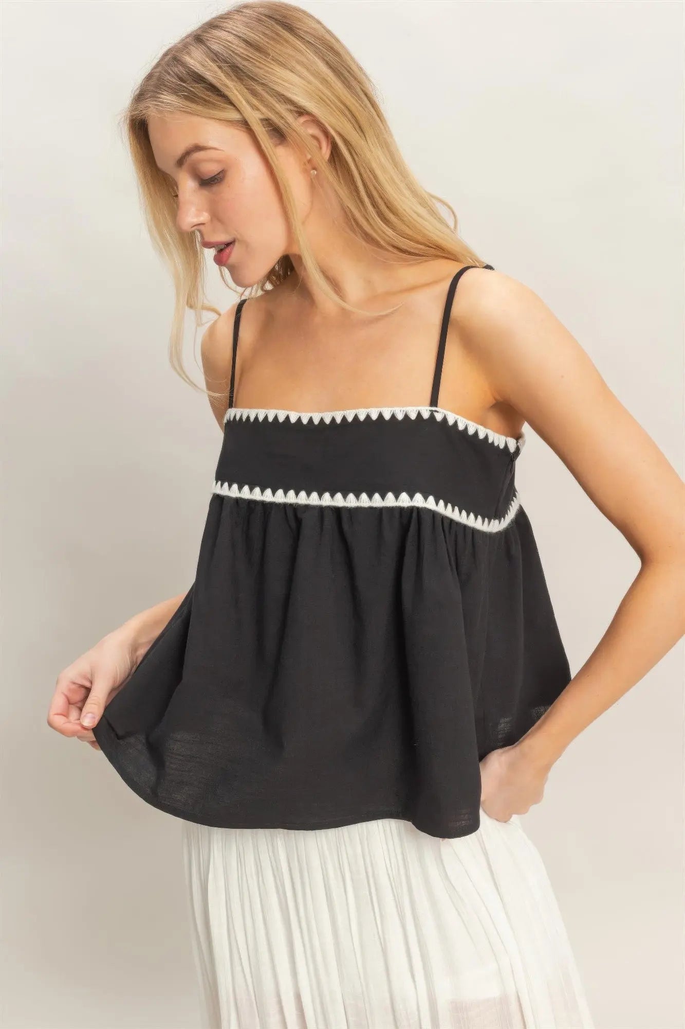 Sleeveless Babydoll Top  Style Ratio