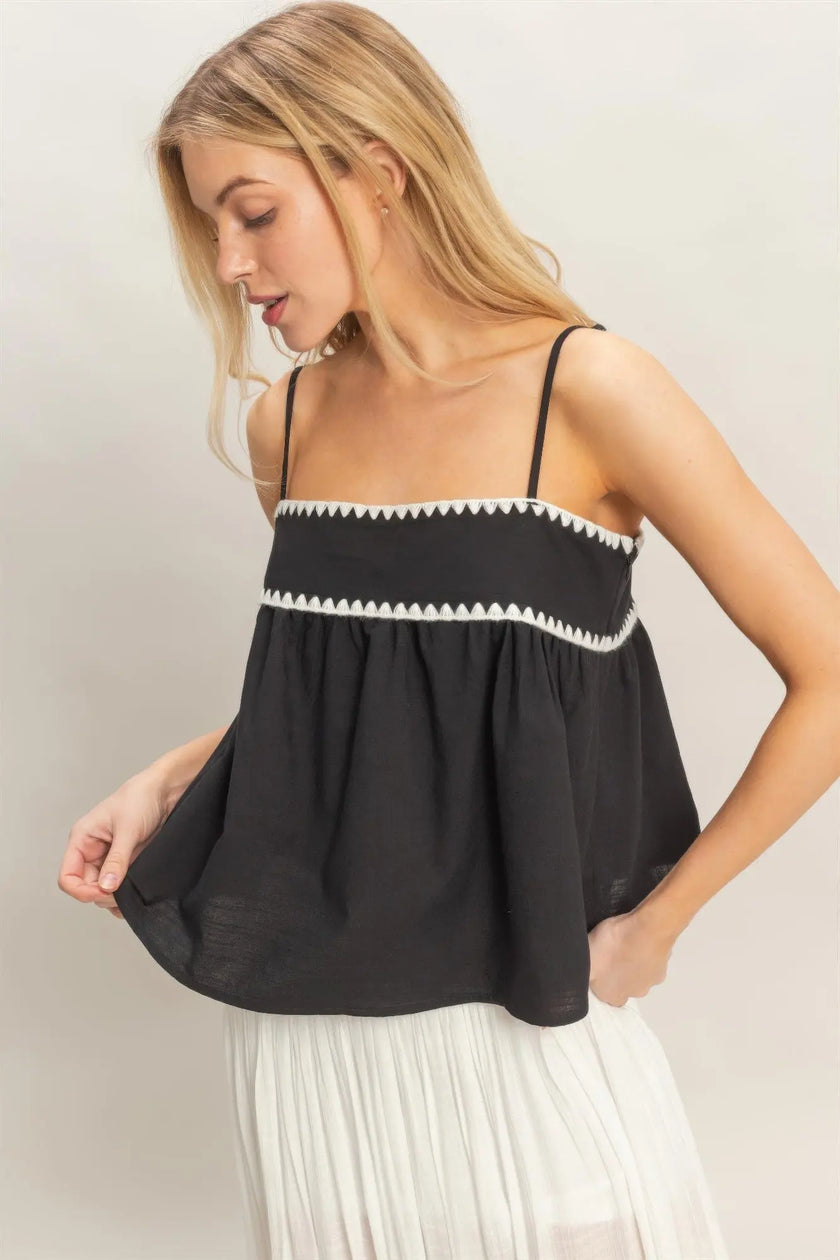 Sleeveless Babydoll Top  Style Ratio